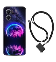 Xiaomi Redmi Note 11E Kılıf Silikon Boyun Askılı İpli Desenli Silikon Star Planet 1652