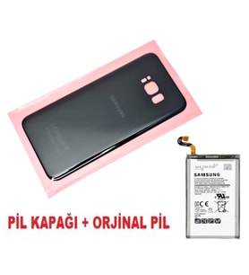 Tkgz Samsung Galaxy S8 PLUS Arka Pil Batarya Kapağı + PİL (CAM) SİYAH