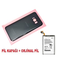Tkgz Samsung Galaxy S8 PLUS Arka Pil Batarya Kapağı + PİL (CAM) SİYAH
