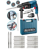 Steiner Alman 4000 Watt Profesyonel Kırıcı Delici Hilti Darbeli Matkap + 20 Adet Uç + Mandren