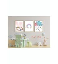 Çoçuk Odası Dekoratif Retro Mdf Tablo ( Çerçeve Görünümlü )
