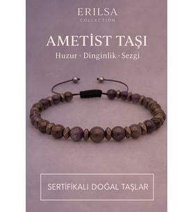 Sertifikalı Premium Ametist Taşı Bileklik – Huzur, Sezgi ve Ruhsal Dinginlik (Çok Renkli)
