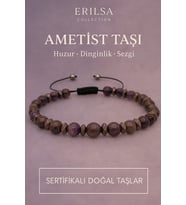 Sertifikalı Premium Ametist Taşı Bileklik – Huzur, Sezgi ve Ruhsal Dinginlik (Çok Renkli)