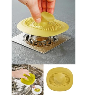 2 Adet Kademeli Lavabo Tıkacı Silikon Lavabo Gider Tıpası Koku Önleyici Gider Kontrol Tıpası Sarı