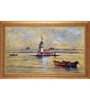 ALTIN ÇERÇEVELİ PASPARTULU TABLO CR1033