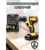 Metal Dişli 24W Akülü Matkap -Çift Bataryalı Led Çalışma Işığı Ile Tam Set - Lisinya