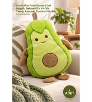 Avokado Yastık Küçük Boy Polar Kumaş Elyaf Dolgulu Dekoratif Yastık