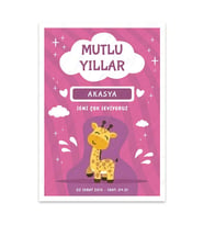 Bsa3t1002 - Doğum Günü / Baby Shower Kişiye Özel Afiş Poster (29,7×42CM)