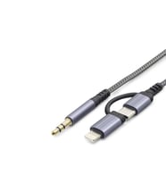 Type-C + Lightning To 3.5 Mm Ses Kablosu - Siyah GJ-027