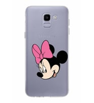 Samsung Galaxy J6 Kapak Minnie Mouse Tasarımlı Şeffaf Silikon Kılıf