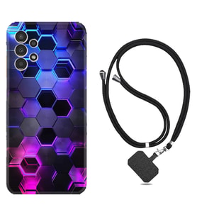 Samsung Galaxy M14 Kılıf Resimli Boyun Askılı İpli Desenli Silikon Series Petekler 1889