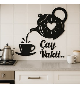MCG Çay Vakti - Ahşap Mutfak Duvar Dekoru