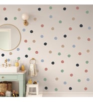 Renkli Lekeli Polka Boho Duvar Sticker 5 cm 100 Adet (Karışık)
