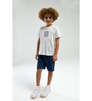 Arnetta 3304 Garson Erkek Çocuk Beyaz Kısa Kollu Şortlu Bermuda Pijama Takım