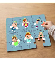 Mutlu Melekler Tasarımlı 24 Parça Ahşap Çocuk Puzzle MPK0005