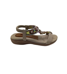 Voyager - 9639  Kadın Hakiki Deri Ortopedik Sandalet - BEJ - 39