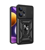 Coverzone Xiaomi Poco F5 ?le Uyumlu PhoenixShield Kamera Korumal? Kapak Tam Koruma Manyetik Vega Kapak Siyah