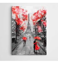 Şemsiyeler ve Paris Modern Sanat Kanvas Tablo