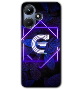 İnfinix Hot 30i Kılıf HD Desen Baskılı Kılıf - Dark Neon Yaprak G Harfi