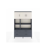 Arges Dolap 8 Raflı 4 Çekmeceli 3 Kapaklı 132x30x195 Antrasit-Aytaşı/Antrasit