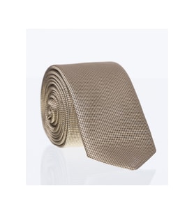 Gold Slim Fit Düz Renk Dokuma Kravat / DDK-16