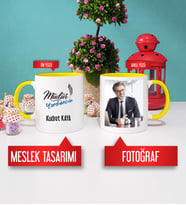 Müdür Yardımcısı Kupa Bardak Sarı Fotoğraflı