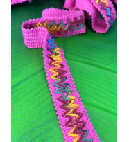 PEMBE DESENLİ TRİKO ŞERİT DİKİŞ GİYİM APLİKE EB 2 CM (1 METRE )