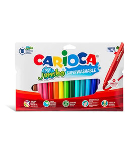 CARIOCA JUMBO YIKANABİLİR KEÇELİ BOYA KALEMİ 18'Lİ