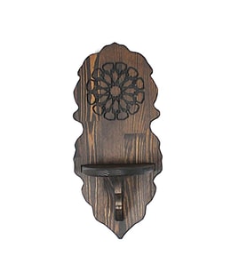 Ahşap Oymalı Kavukluk Lambalık Raf 50x22x16 cm.