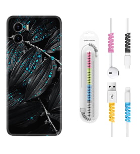 Vivo Y15S Y32 Y33S Y51 Y53S Kılıf Kablo Koruma Spiral Silikon Foid Green 1643
