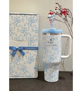 Stanley x LoveShackFancy Quencher H2.0 FlowState Tumbler Çiçek Desenli Limited Edition Termos Bardak Pipetli Takım Kutulu 40 OZ (1.18 L)
