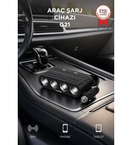 Torima Araç Şarj Aleti Soketi Tüm Araçlarla Uyumlu 2 USB+Type-C Araba Çakmaklık G21 Siyah