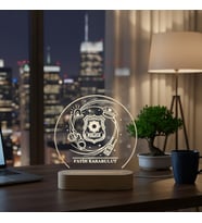 KİŞİSELLEŞTİRİLEBİLİR Polis Temalı 3D LED Lamba Gece Lambası (Şeffaf)