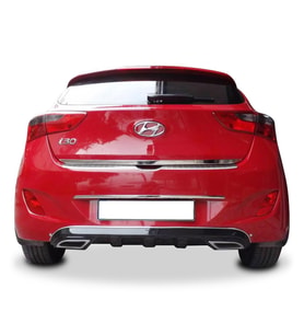 Hyundai İ30 (2011-2016) Egzos Görünümlü Arka Tampon Eki - Difüzör (Plastik)