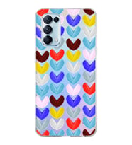PrintiFy Oppo Reno 5  ile Uyumlu 1mm Slim Fit Water Color 1 Baskılı Şeffaf  Kılıf
