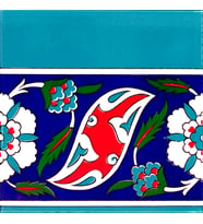 Armada Çini 20x20 Cm KS 21 İznik Rumi Desenli Seramik Çini Bordür