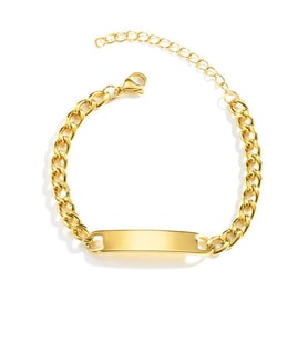 Chavin Gold Çelik Erkek Yassı Zincir Model Künye Bileklik eu40sr