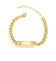 Chavin Gold Çelik Erkek Yassı Zincir Model Künye Bileklik eu40sr