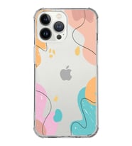 Apple iPhone 13 Pro Uyumlu Köşe Korumalı Antişok  Kapak Karışık Renkler Tasarımlı Şeffaf  Kılıf