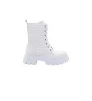 Mergenshoes BF183 Beyaz Bağcıklı Fermuarlı Kadın Bot