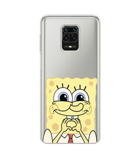 Redmi Note 9 Pro / 9s Uyumlu Sunger Bob Tasarımlı Şeffaf Telefon Kılıfı