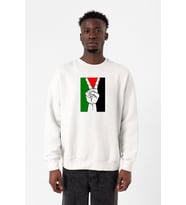 Free Hand Palestine Flag Beyaz Erkek 2ip Sweatshirt