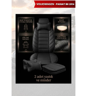 volkswagen passat b8 2014 Koltuk ve Kılıf uyumlu Yastık Lüks Minder Siyah 2 Minder 2 Yastık