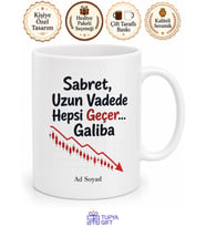 Borsada Kaybeden Arkadaşa Sabır Ve Uzun Vade Beklentisi Esprili Kupa Bardak Hediye