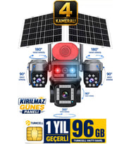 RX84G 4 Kameralı 20MP 96GB Sim Kartlı Güvenlik Kamerası Çift Solar Panelli Güneş Enerjili Kamera