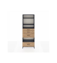 Arges Dolap 4 Raflı 4 Çekmeceli 88x30x243 Antrasit-Çam