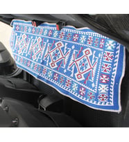 Pratik Oto Koltuk Kilim Seti • 3 Parça • Makine Dokuma • Akrilik & Polyester • Saçaklı (Mavi)