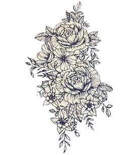 Caş Dekorasyon Çiçek Motifli 12 Saat Sonra Kararan Geçici Dövme Tattoo