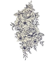 Caş Dekorasyon Çiçek Motifli 12 Saat Sonra Kararan Geçici Dövme Tattoo