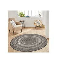 Eliana Home Baskılı, Yıkanabilir Kaymaz Taban Yuvarlak Halı LNA7003 120x120 cm (Kahverengi)